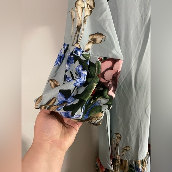 Shein - Floral Ruffle Hem Smock Maxi Dress - Picture 8 of 12